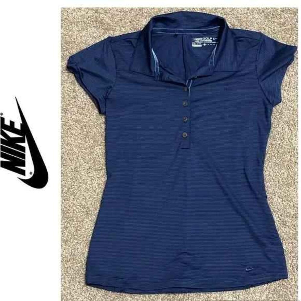 NIKE GOLD TOUR PERFORMANCE TEE WITH CAP SLEEVES - womens XS